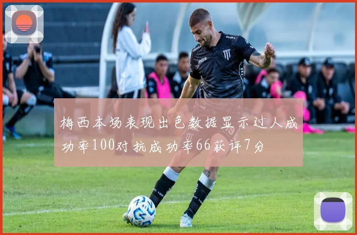 梅西本场表现出色数据显示过人成功率100对抗成功率66获评7分